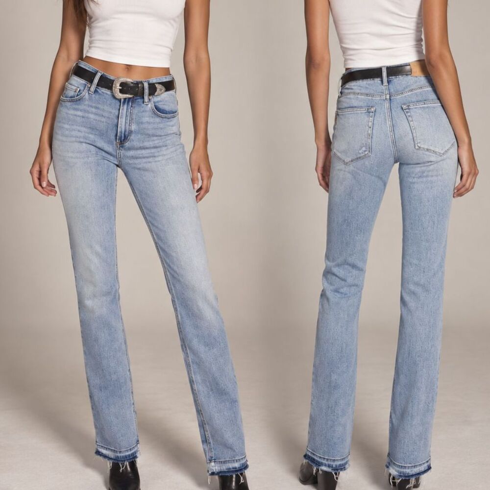 Paige Denim Light Wash Jeans Small High Rise Straight Leg